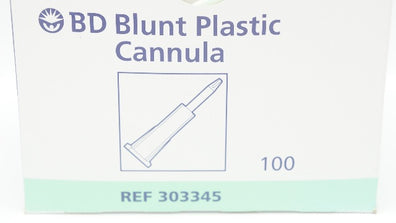 BD 303345 Blunt Plastic Cannula (x) - Box of 100